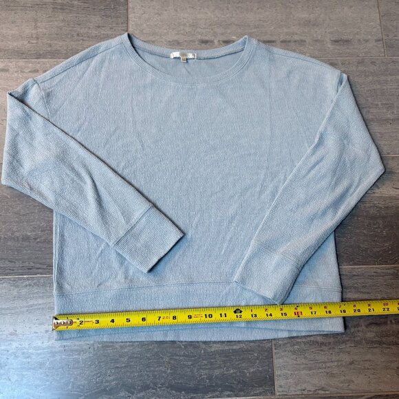 Z Supply Hang Out Rib Long Sleeve Top Lightweight Sweatshirt Blue Size Large - Picture 5 of 11